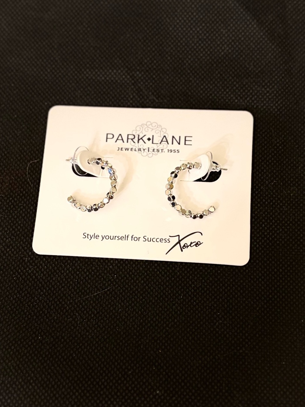 Park Lane Gold-Tone Crystal C-Shape Earrings